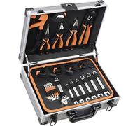 BOXER® Mallette à outils 107 pièces - Valise aluminium avec cliquet 3/8", douilles 1/4" & 3/8", embouts, pinces et tournevis