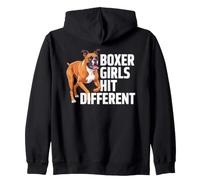 Boxer pour Fille avec Inscription « Hit Different Pet Boxer » Sweat à Capuche