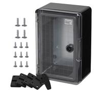 BOXEXPERT coffret de distribution exterieur IP65 ABS 300x200x130mm Fleet, etanche, armoire electrique/coffret mural, boitier industriel vide, noir