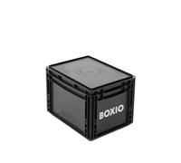 BOXIO - SOLO : Boîte de rangement avec couvercle - Eurobox 40x30x28 cm - boîte de transport en plastique pour le camping, le bateau, la cave ou le jardin - empilable avec d'autres bacs norme Europe