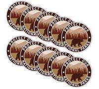 BOXOB 10pcs Autocollants Protect Our National Parks, Autocollants de Forme Ronde pour La Protection Des Parcs Nationaux Autocollant Classiques l'Entrée Du Parc pour Randonneurs et Campeurs
