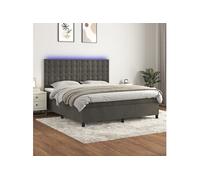 Boxspring met matras en LED fluweel donkergrijs 180x200 cm3136378
