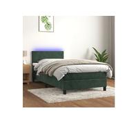 Boxspring met matras en LED fluweel donkergroen 80x200 cm3134252