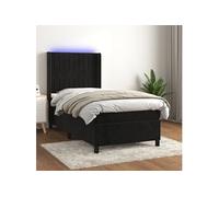 Boxspring met matras en LED fluweel zwart 100x200 cm3139669