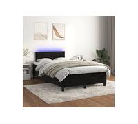 VIDA XL Sommier LED 120x200 cm - Noir Velours