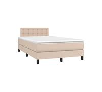 vidaXL Boxspring met matras en LED kunstleer cappuccinokleur 120x190cm3270140 Marron G