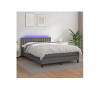 vidaXL Sommier à lattes LED Gris 140x190 cm