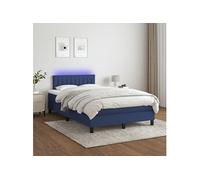 vidaXL Boxspring met matras en LED stof blauw 120x200 cm3133307 Bleu G