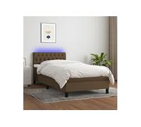 vidaXL Sommier à lattes LED - Marron foncé