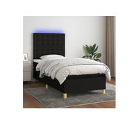Boxspring met matras en LED stof zwart 100x200 cm3135735
