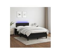 vidaXL Sommier tapissier avec matelas et LED Noir 120 x 200 cm Tissu