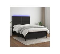 Boxspring met matras en LED stof zwart 140x190 cm3134791