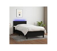 VIDAXL Sommier à lattes et matelas LED 90x200 cm - Noir