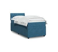 vidaXL Boxspring met matras fluweel blauw 100x200 cm3287672 Bleu G