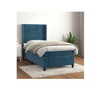 Boxspring met matras fluweel donkerblauw 100x200 cm3132787