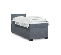 vidaXL Sommier à lattes de lit avec matelas Gris foncé 100x200 cm