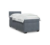 vidaXL Sommier à lattes de lit avec matelas Gris foncé 100x200 cm