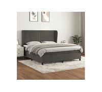 Boxspring met matras fluweel donkergrijs 180x200 cm3129286