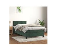 Boxspring met matras fluweel donkergroen 90x190 cm3141398