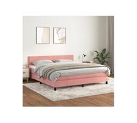 Vidaxl Lit à Sommier Tapissier Avec Matelas Rose 160x200 Cm Velours