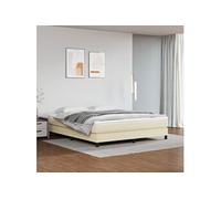 Boxspring met matras kunstleer crÃmekleurig 160x200 cm3144269