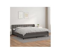 Boxspring met matras kunstleer grijs 200x200 cm3127335