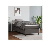 vidaXL Sommier à lattes de lit avec matelas Gris 90x190 cm Similicuir 3144582