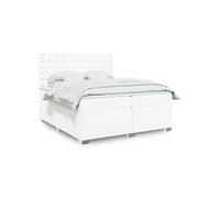 Boxspring met matras kunstleer wit 200x200 cm3290737