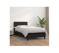 vidaXL Sommier à lattes avec matelas - Noir 80x200 Similicuir