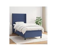 Boxspring met matras stof blauw 90x190 cm3131479
