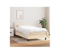 Boxspring met matras stof crÃmekleurig 100x200 cm3140358