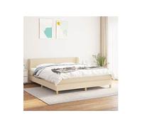 Boxspring met matras stof crÃmekleurig 160x200 cm3126658