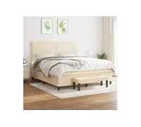 vidaXL Sommier avec matelas - Crème 180x200 cm