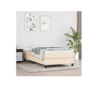 Boxspring met matras stof crÃmekleurig 80x200 cm3144034