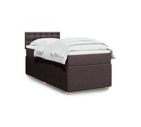 vidaXL Sommier à Lattes de lit avec Matelas Marron foncé 100x200 cm