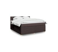 vidaXL Boxspring met matras stof donkerbruin 180x200 cm3287552 Marron G