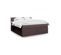 vidaXL Boxspring met matras stof donkerbruin 180x200 cm3289831 Marron G
