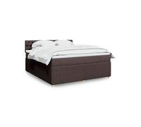 Boxspring met matras stof donkerbruin 180x200 cm3289845