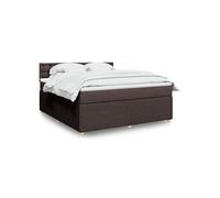 vidaXL Boxspring met matras stof donkerbruin 180x200 cm3289852 Marron G