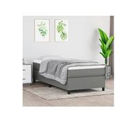 vidaXL Sommier à lattes de lit et matelas - Gris foncé - 100x200 cm