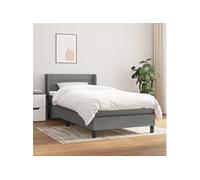 Boxspring met matras stof donkergrijs 90x200 cm3129762