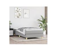 Boxspring met matras stof lichtgrijs 100x200 cm3144151
