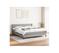 Boxspring met matras stof lichtgrijs 160x200 cm3129961