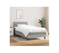 vidaXL Boxspring met matras stof lichtgrijs 90x200 cm3140265 Gris G