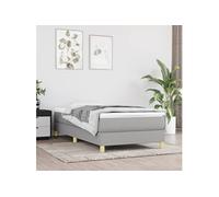 Boxspring met matras stof lichtgrijs 90x200 cm3144143