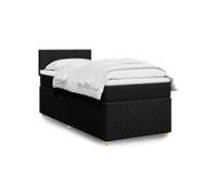 vidaXL Sommier à lattes de lit avec matelas en tissu Noir 100x200 cm