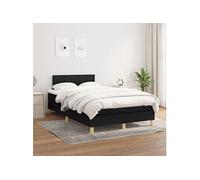vidaXL Boxspring met matras stof zwart 120x200 cm3140603 Noir G