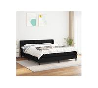 Boxspring met matras stof zwart 160x200 cm3130043