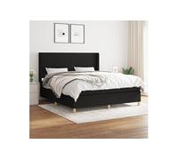 Boxspring met matras stof zwart 160x200 cm3131843