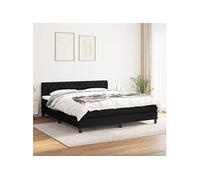 vidaXL Sommier à lattes avec matelas Noir 160x200 cm Tissu